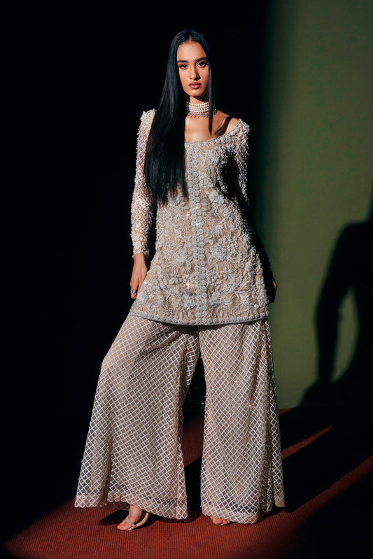 Pakistani shirt trouser 3 piece suit Noir Collection by Huma Bajwa