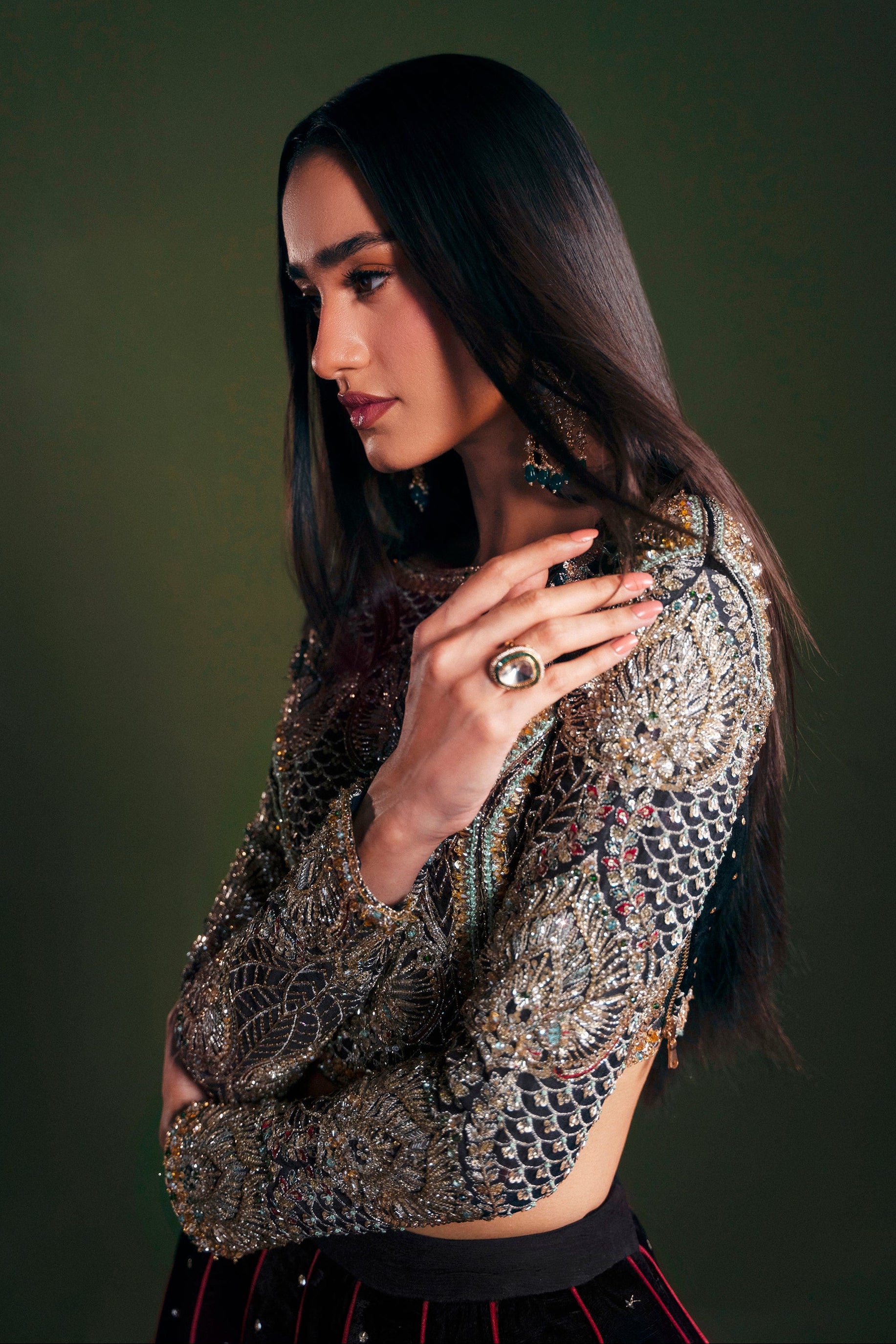 Lehnga Choli 2 Piece Huma Bajwa Pakistani formal lehenga choli dress