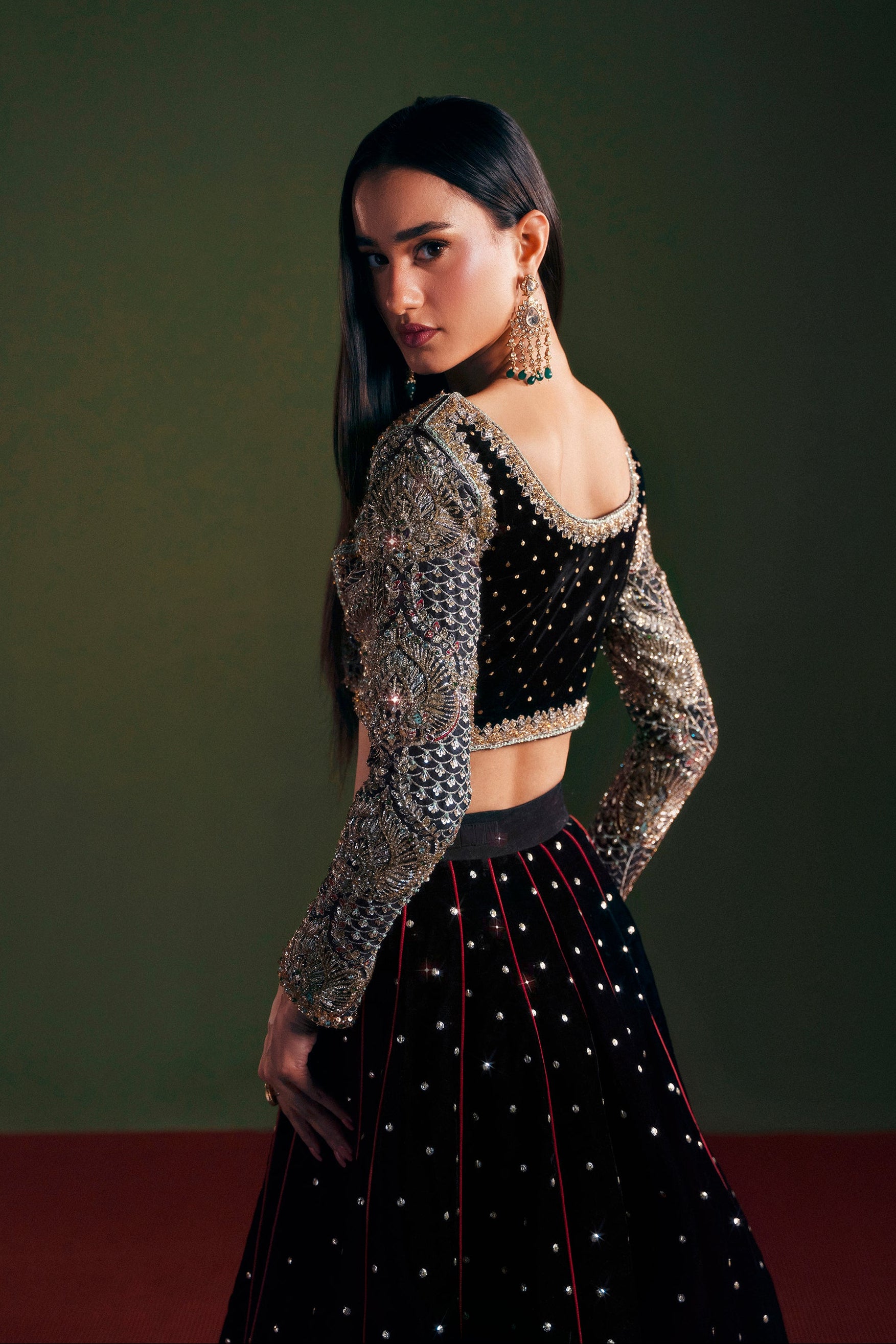 Lehnga Choli 2 Piece by Huma Bajwa premium Pakistani designer lehenga