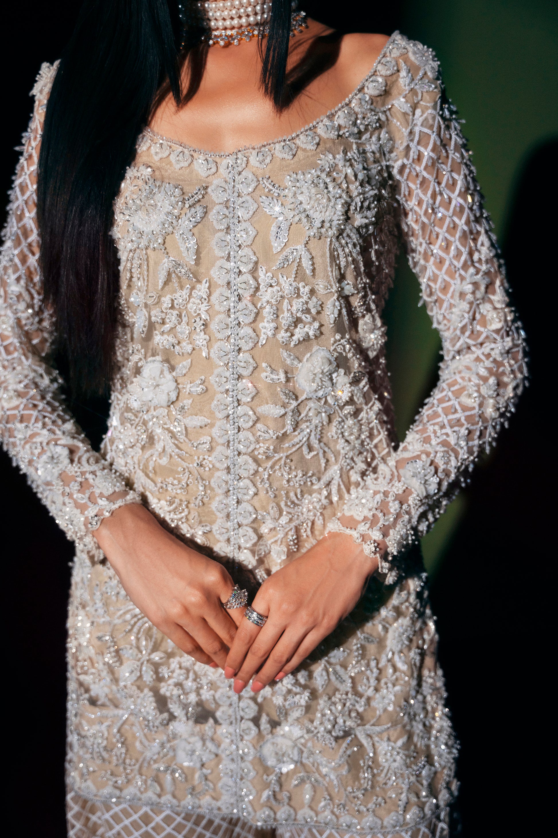 Pakistani designer shirt trouser 3 piece suit Noir Collection