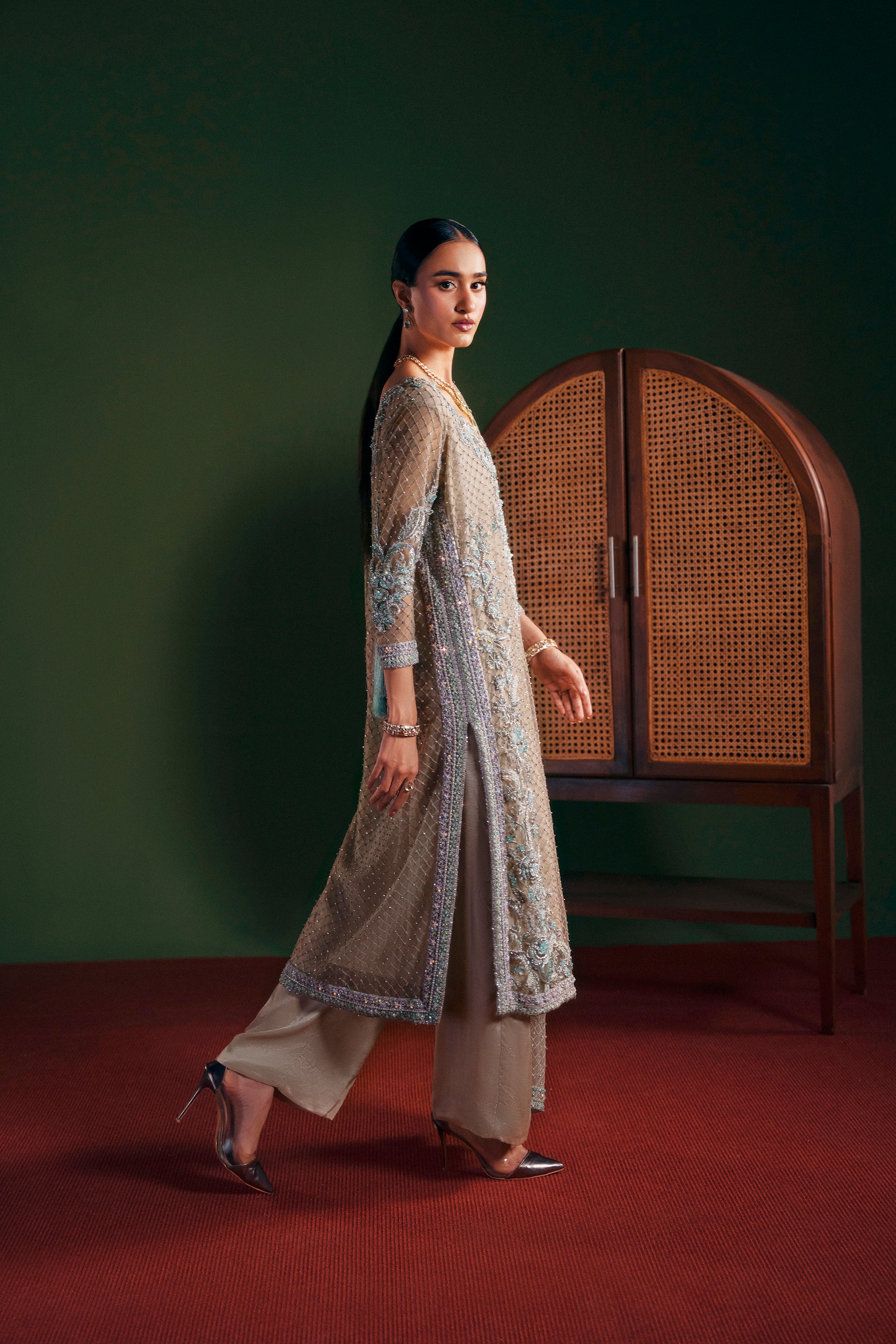 Pakistani designer shirt trouser 3 piece suit premium tailoring